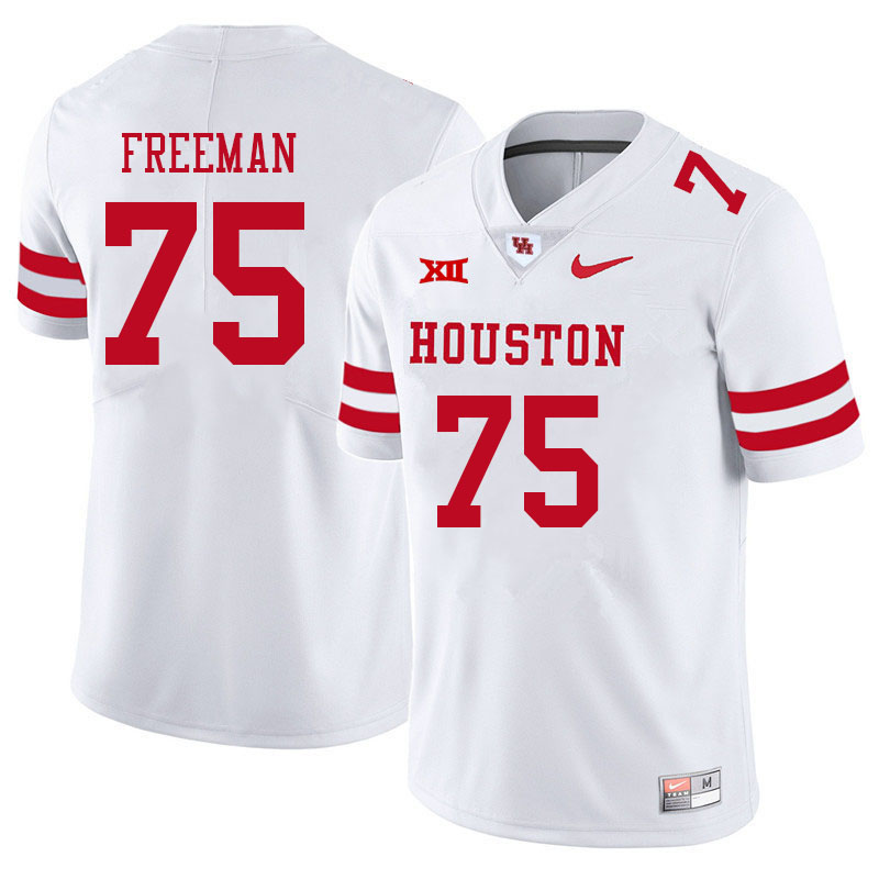 Men #75 Jack Freeman Houston Cougars College Big 12 Conference Football Jerseys Sale-White